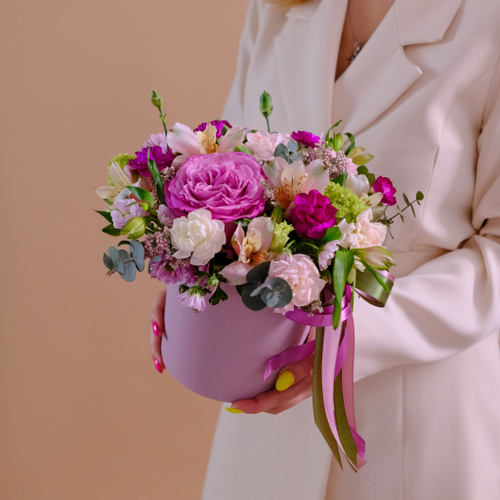 Купить Яркая композиция #958 с пионовидной розой