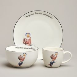 НАБОР ПОСУДЫ LEFARD ВЕСЕЛЫЙ МАЛЬЧИК 3 ПР.: САЛАТНИК 470МЛ, ТАРЕЛКА 20СМ, КРУЖКА 220МЛ