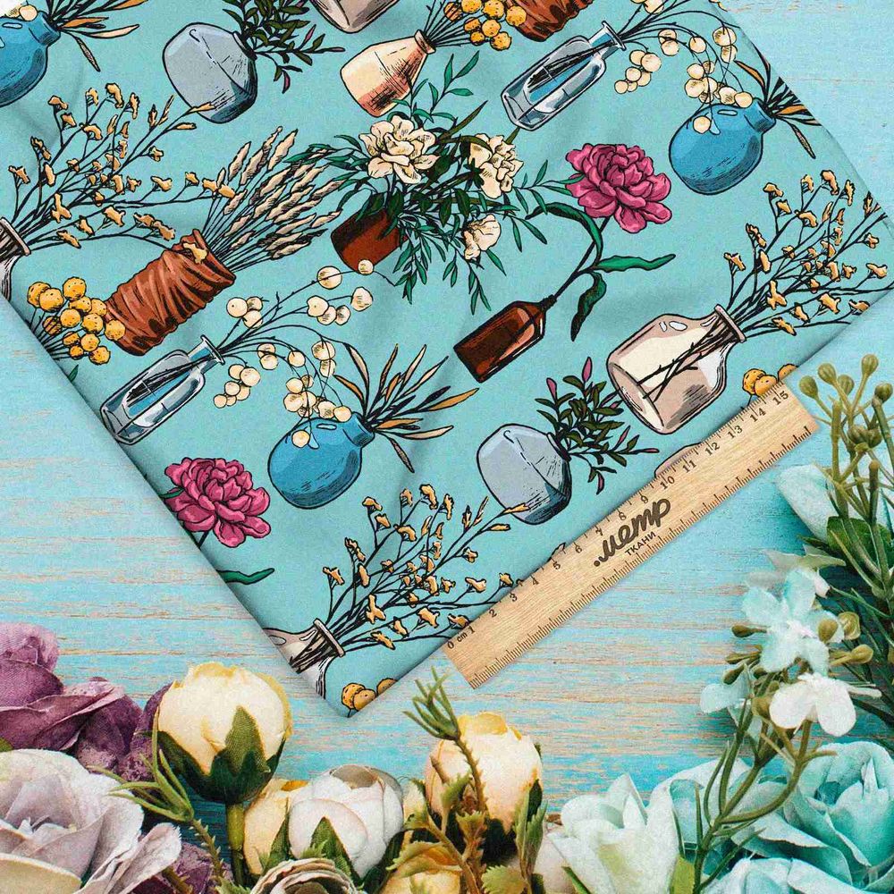 Ткань дюспо сухоцветы в бутылочке