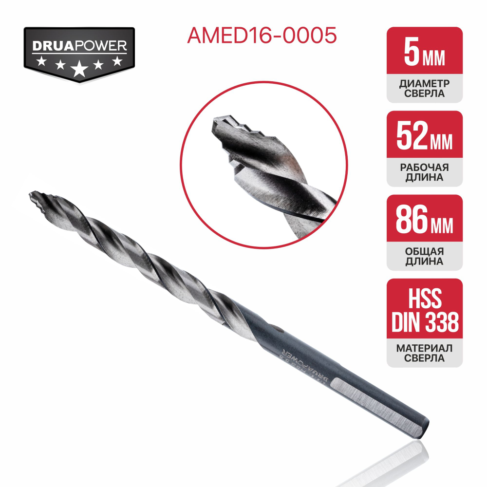 Сверло по металлу самоцентрирующееся P.I.T. DRUA AMED16-0005