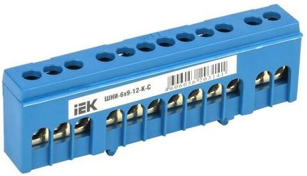 Шина нулевая в корп. изол. на DIN-рейку ШНИ-6х9-12-К-С IEK YNN10-69-12KD-K07