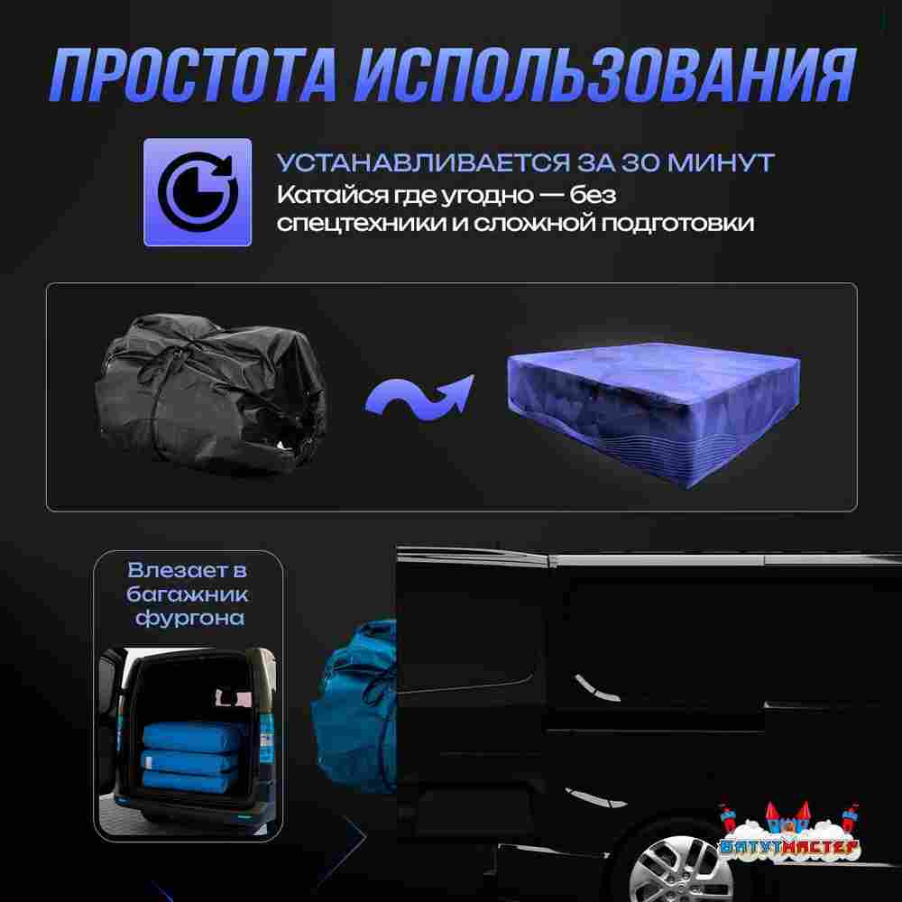 Надувная подушка «AcroAir» для гимнастики и батутных центров, 6×6×1 м