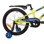 Велосипед NOVATRACK 20" DODGER алюм., зелёный, тормоз нож, короткие крылья, защита цепи А-тип