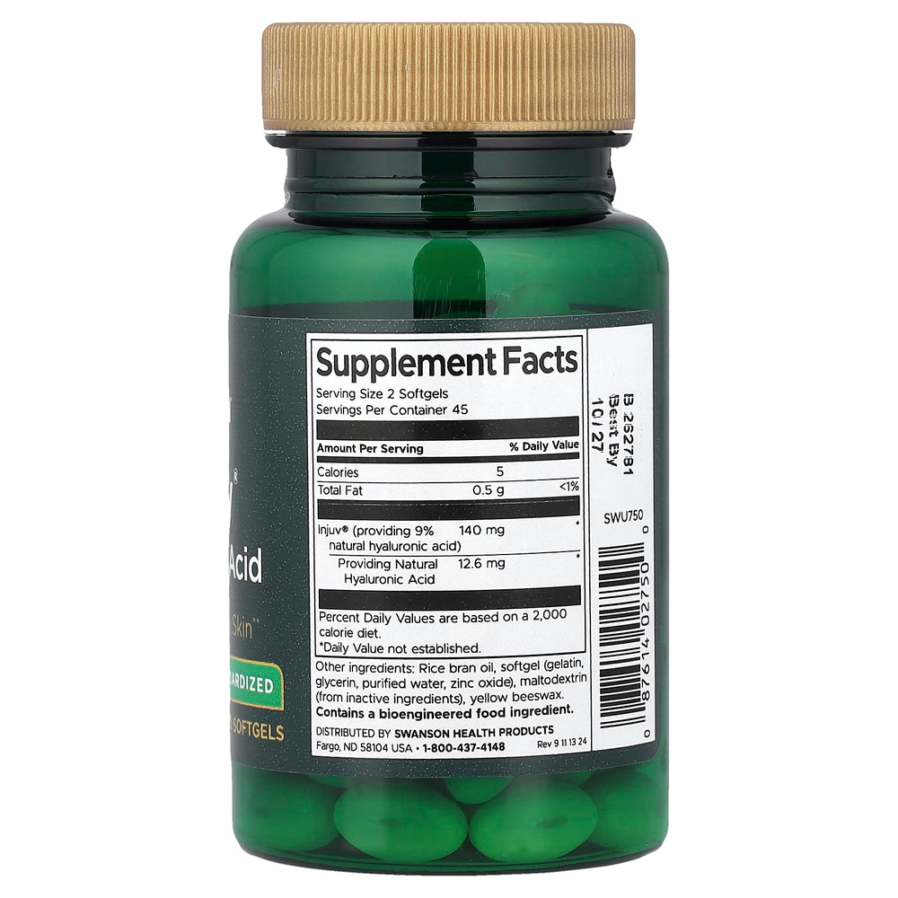 Swanson, Injuv® гиалуроновая кислота, стандартизированная, 70 мг, 90 капсул