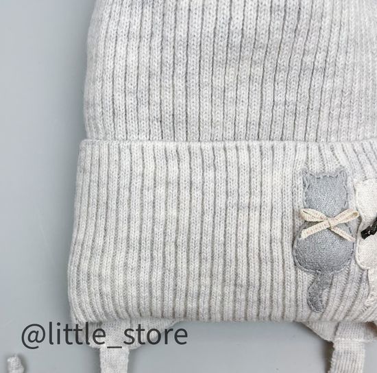 Шапка зимняя "Котики" Св серая