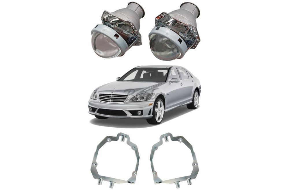 Готовый комплект для замены штатных линз с AFS Mercedes S-Class W221 дорестайлинг 2005-2009