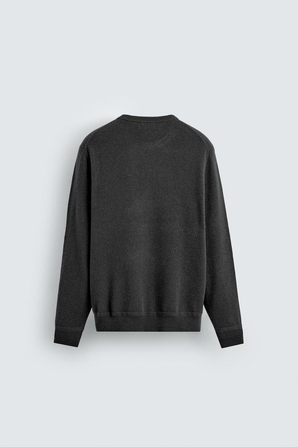 ZARA СВИТЕР ИЗ ШЕРСТИ И КАШЕМИРА, СЕРО-КОРИЧНЕВЫЙ