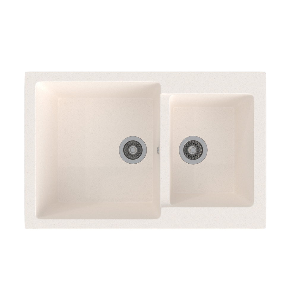 Мойка ML-GMS13 СТАНДАРТ двухчашевая, белый (331), 767*502*190мм