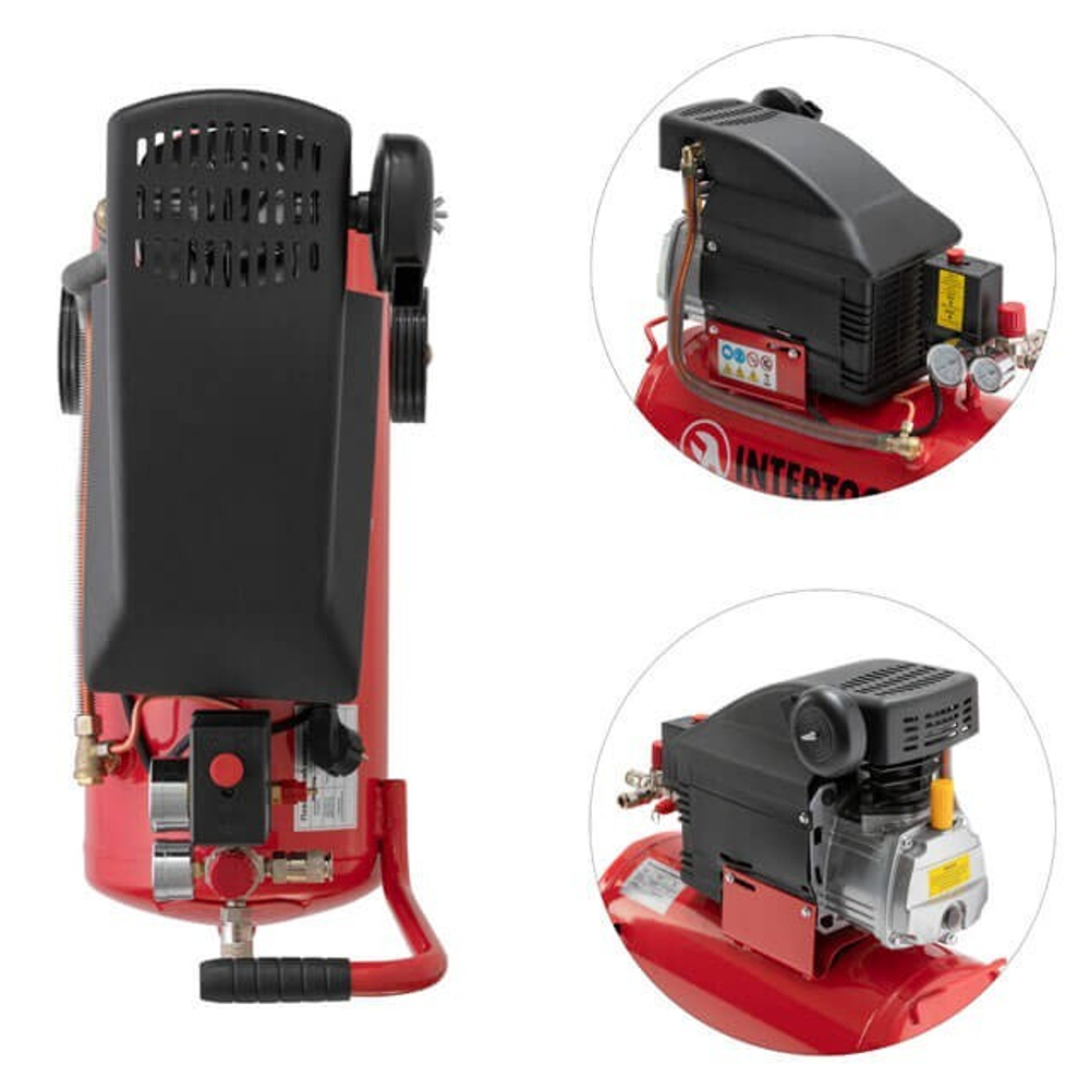 Аренда Компрессор 24 л, 1.5 кВт, 220 В, 8 атм, 206 л/мин INTERTOOL PT-0010