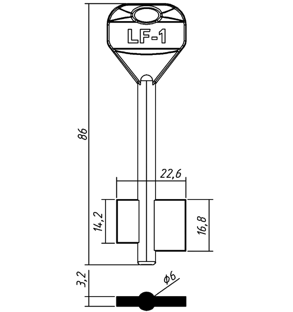Сувальдный ключ LF1D – заготовка 15000
