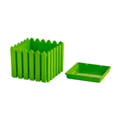 Кашпо Лардо квадратное среднее салатовый 284х218мм