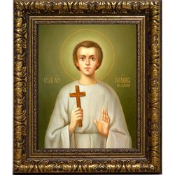 Иоанн Варяг Печерский Киевский отрок первомученик Российский. Икона на холсте.