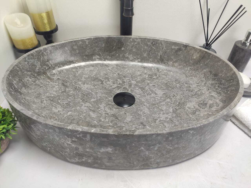 Раковина из мрамора Oval Grey Big OM-60095 60*40*14