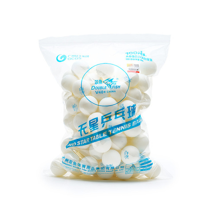 Мяч для наст.тенниса DOUBLE FISH No-Star Ball,арт.V40 PU,.упак.100 шт., ПУ-пакет,белый