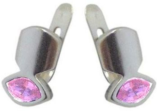 "Огонек" серьги в серебряном покрытии из коллекции "Kaleidoscope" от Jenavi с английским замком