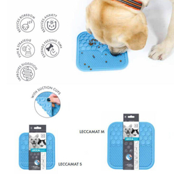 Лизательный коврик для домашних животных M-PETS, размер 21х21 см, цвет голубой