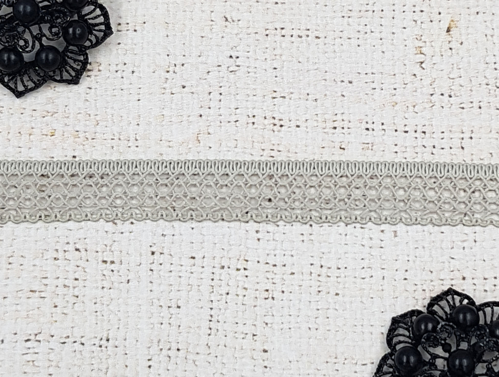 Тесьма отделочная, рис. 60044, ш. 2 см (пр-во Беларусь), бежево-серый