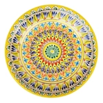 Тарелка плоская Риштанская Керамика 26 см. жёлтая