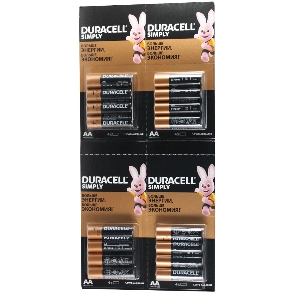 Батарейка DURACELL LR6-4BL BASIC 4*4 (16 шт. в упаковке)