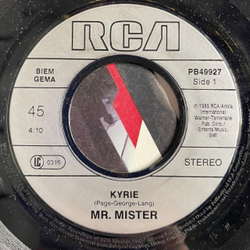 Винтажная виниловая пластинка LP Mr. Mister Kyrie (Germany 1986) 7 дюймов, 45 RPM, Single