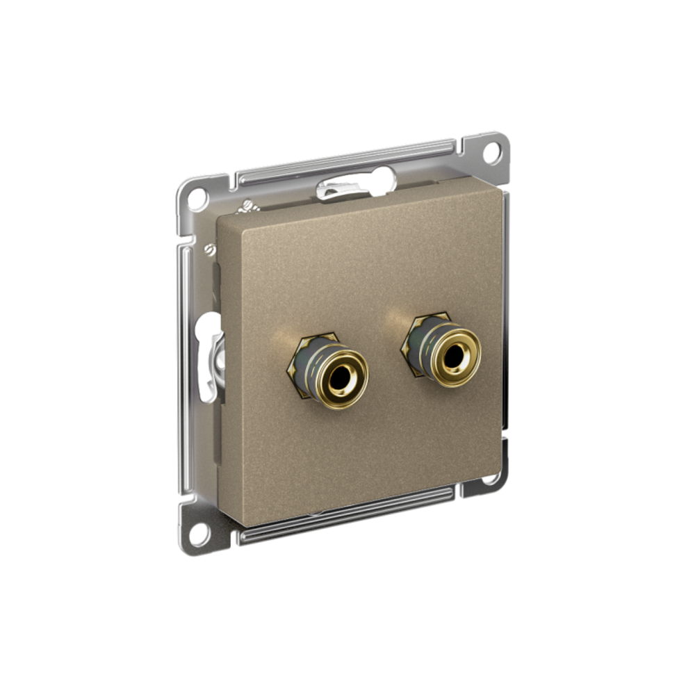 Розетка аудио 2-м AtlasDesign шампань SE ATN000587 Розетка аудио 2-м AtlasDesign шампань SE ATN000587