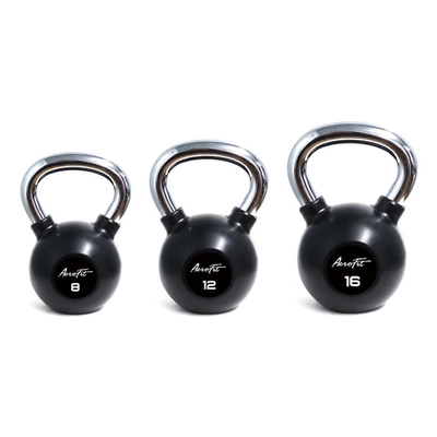 AeroFit AFBK16 гиря 16 кг обрезиненная с хромированной рукояткой
