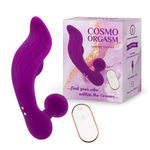 Вибратор со стимулятором клитора Cosmo, 12,5 см, 9 режимов, пульт ДУ