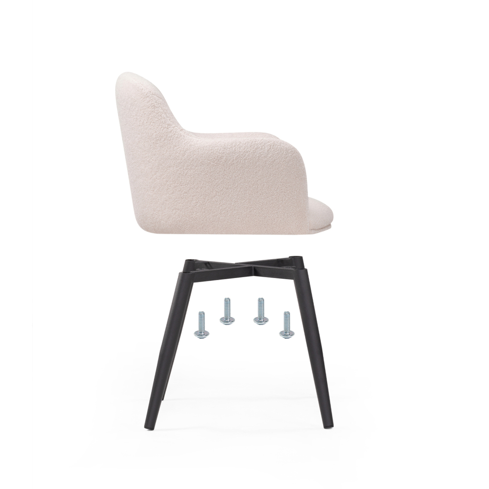 Стул на металлокаркасе Woodville Халли lamb 19, черный, ножки черные