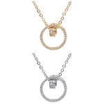 Подвеска из гиппоалергенного сплава со стразами «БЭЛЛА», цвет серебро и золото, d-20см/1,5см