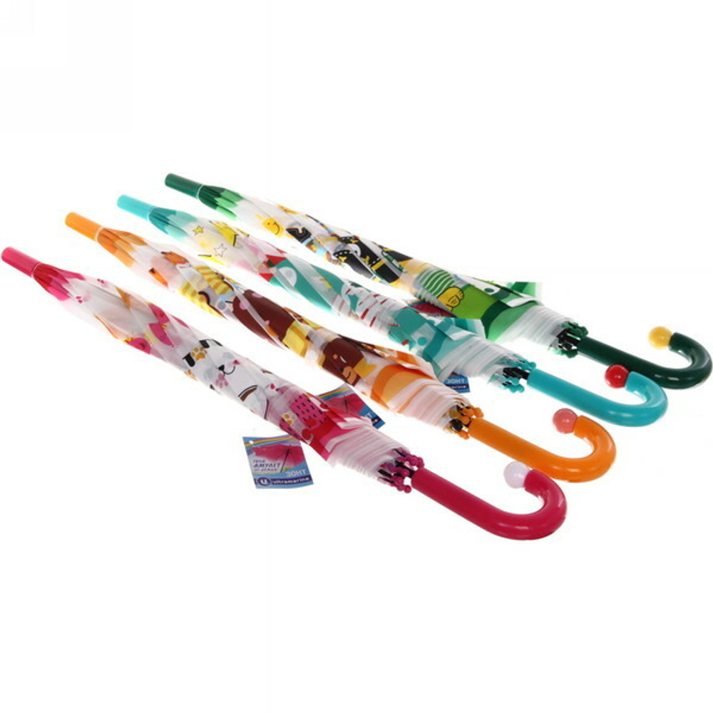 Зонт детский полуавтомат «Ultramarine- Веселые зверята», 8 спиц, d-86, в сложе. виде 65см