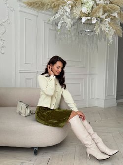 Юбка трапеция из фактурного бархата