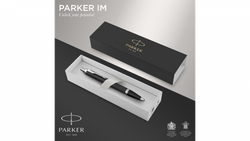 Шариковая ручка Parker IM Mat Black CT лак матовый, стержень: M, цвет чернил: blue, в подарочной упаковке.