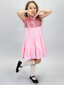 Платье нарядное для девочки с пайетками
