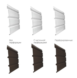 Виниловый софит Grand Line Классика белый гладкий/с частичной перфорацией/полностью перфорированный