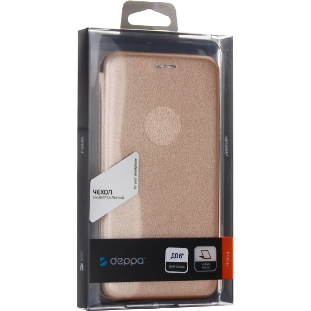 Чехол-подставка универсальный Deppa Shell Case M для смартфонов (до 6,5&quot;) D-87352 Золотой