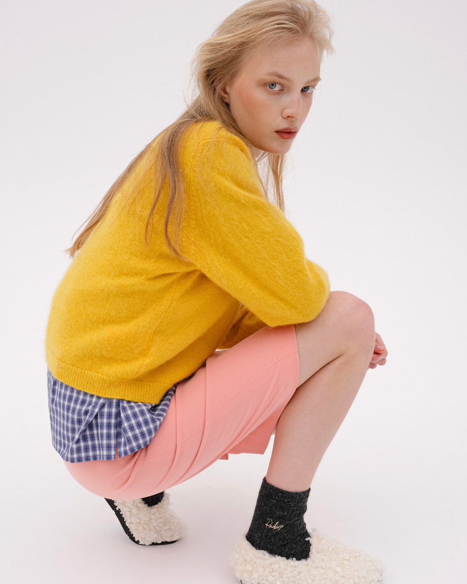 Носки в рубчик из шерсти ангоры Подземный мир