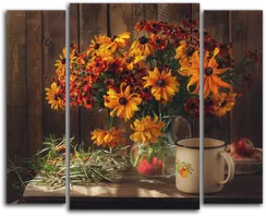 Модульная картина "Яркий осенний букет"