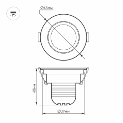 Светодиодный светильник LTM-R45WH 3W Day White 30deg (Arlight, IP40 Металл, 3 года) 014912