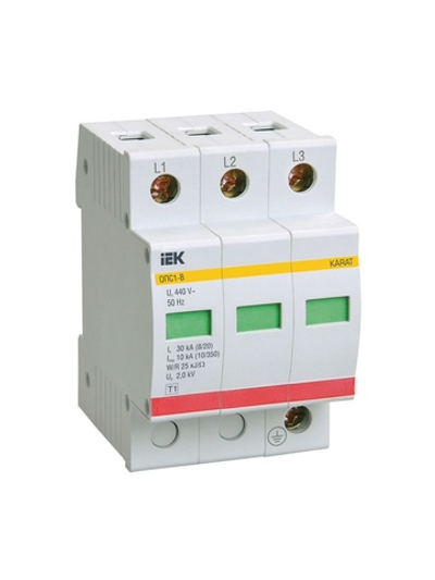 Ограничитель перенапряжения ОПС1-B 3P KARAT IEK MOP20-3-B