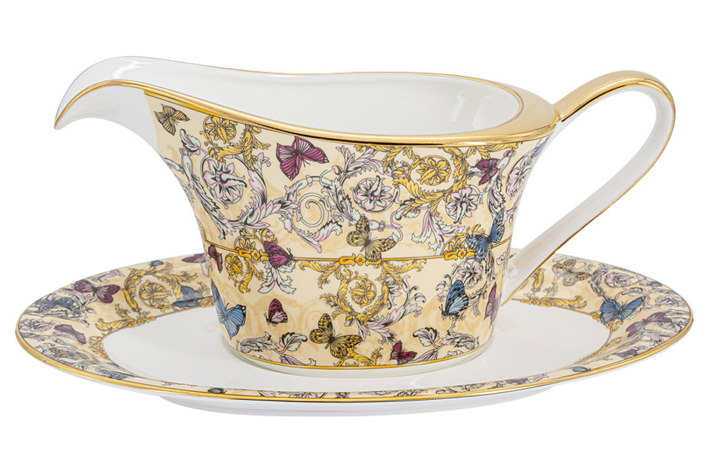 Обеденный сервиз 27 предметов на 6 персон Royal Crown Бабочки rc9-27/1ds-665h-n