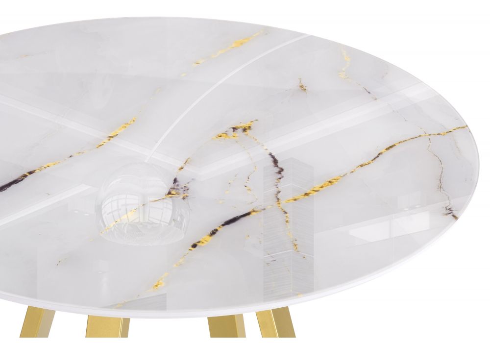 Стеклянный стол Норфолк 100х78 золото