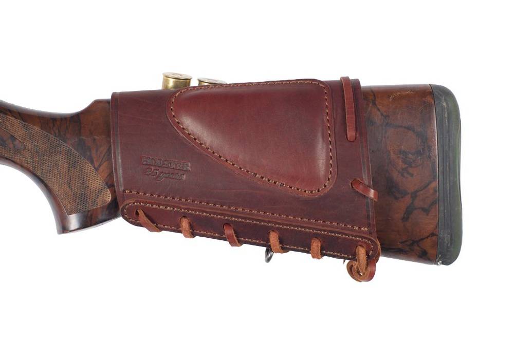 Патронташ на приклад Хольстер 25 лет 5п.12кал. / кожа