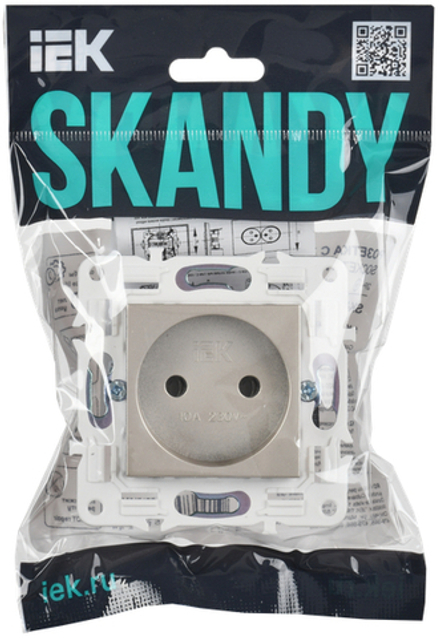 SKANDY Розетка без заземления без защитных шторок 10А SK-R02Sh шампань IEK