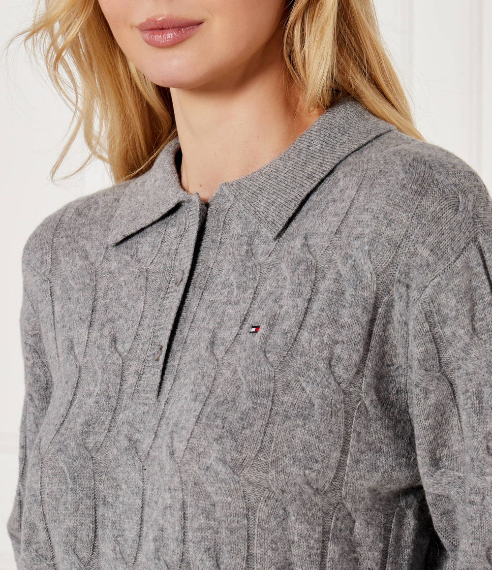 Хлопковый свитер Tommy Hilfiger - серый(WW0WW43090)