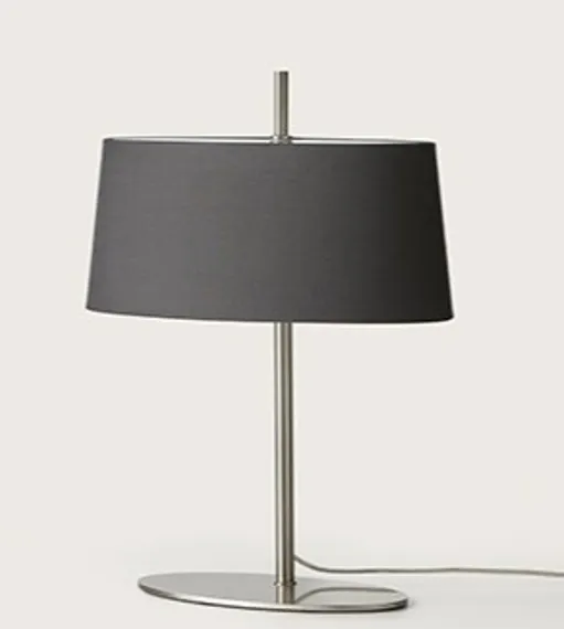 Настольная лампа Ona, никель, черный абажур
