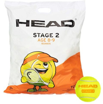 Детские теннисные мячи Head Stage 2 Orange Polybag 72B