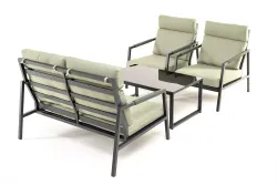 "Лилия" лаунж-зона 4-местная из алюминия, цвет серо-зеленый