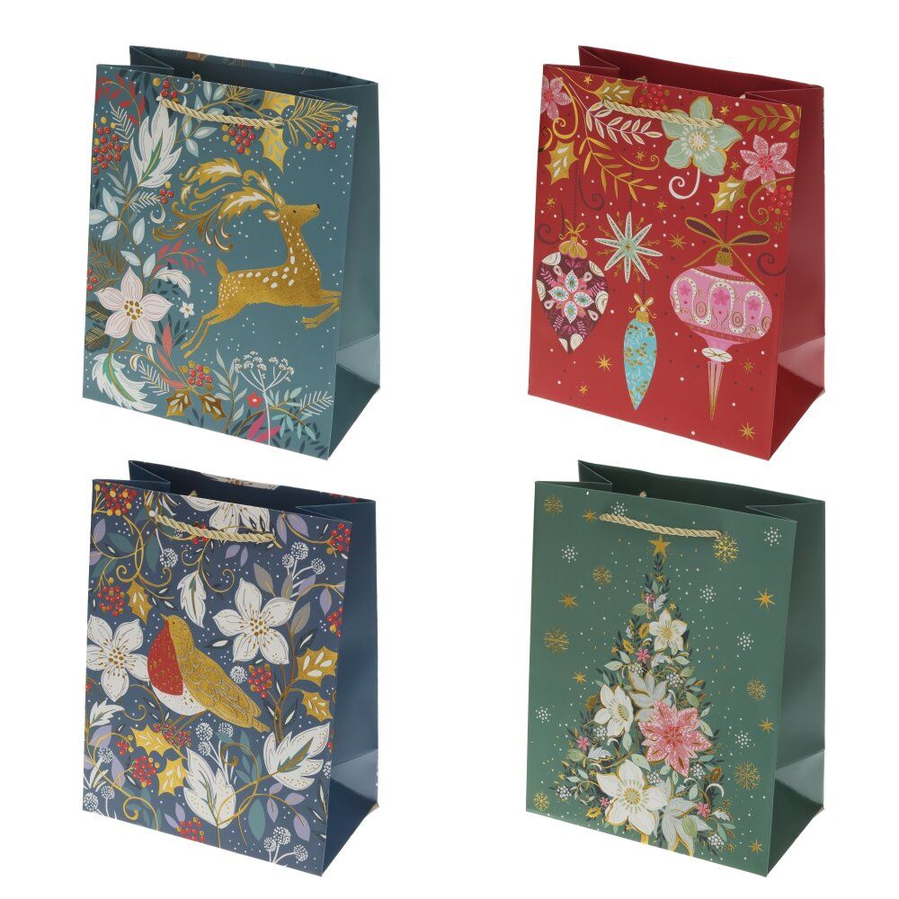 GAEM Пакет подарочный S (бумага 210г/м2, блок 12шт), L18 W10 H23 см, 4в.