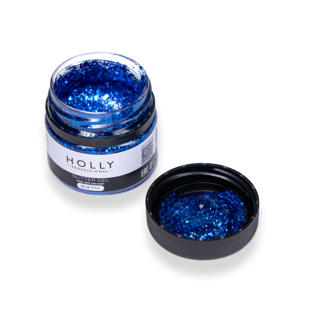 Глиттер для глаз, лица, волос и тела Glitter Gel Blue Mix