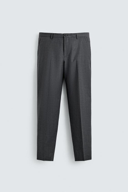 ZARA КОСТЮМНЫЕ БРЮКИ В ТОНКУЮ ПОЛОСКУ, СЕРЫЙ